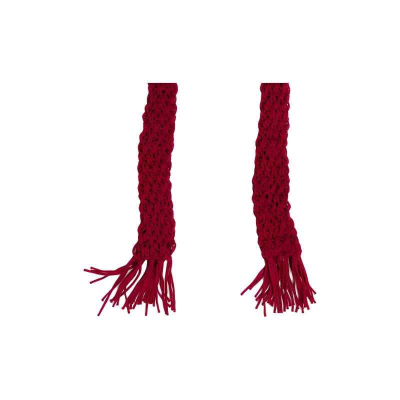 ZARA Cotton Polyamide Blend Knit Scarves Women's Red-2