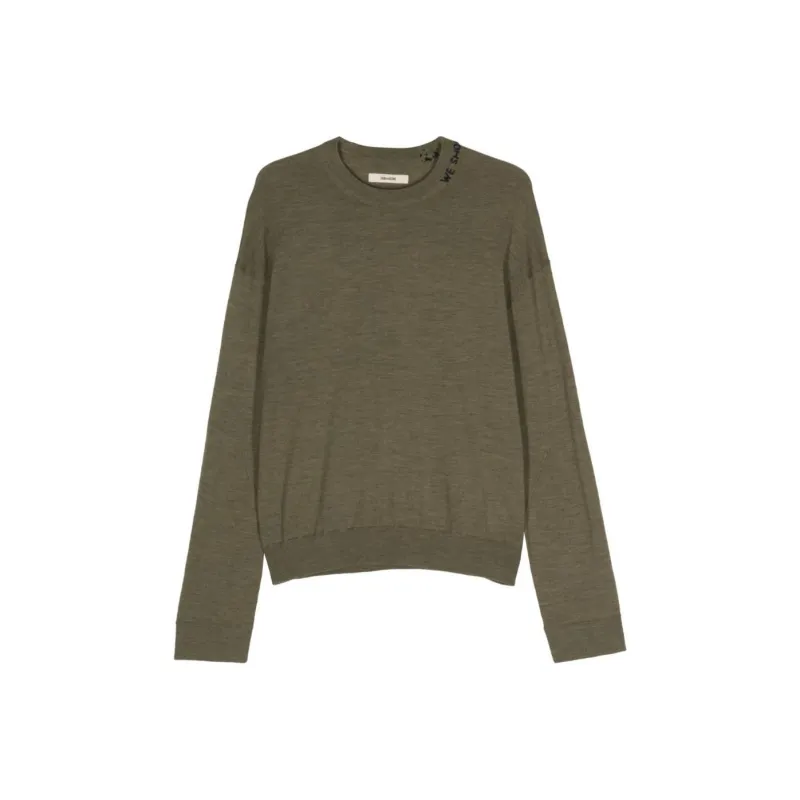 Zadig & Voltaire Slogan embroidered Wool Jumper-0