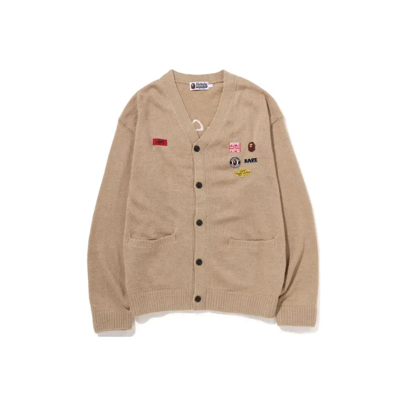 Bape Embroidery Shaggy Knit Cardigan-0