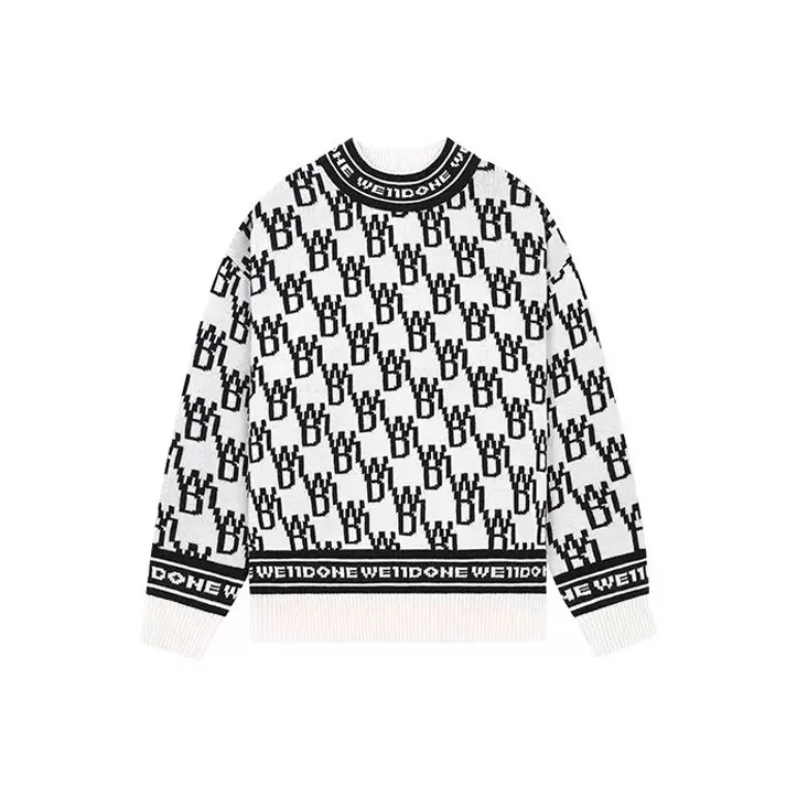 WE11DONE All-over Logo-knit Jumper-0