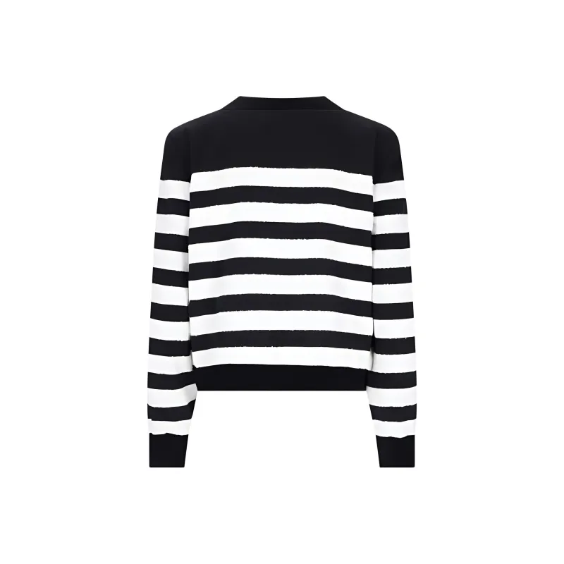 BALMAIN V Neck Striped Cardigan-1
