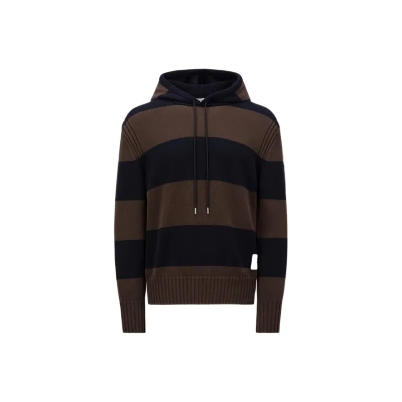 Moncler Striped Drawstring Knitted Hoodie-0