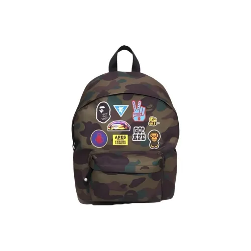 A BATHING APE Polyester Backpack Kids' Green
