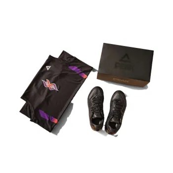 PEAK Taoji Unique, Black Warrior, Box Included Cushioning, Slip Resistant, Rebound Low Top Basketball Shoes