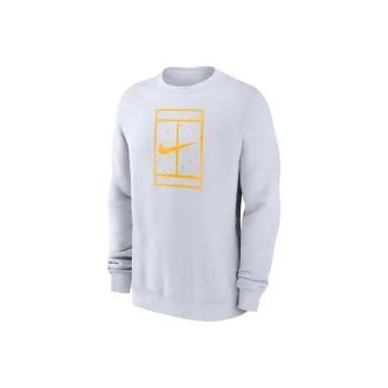 Nike Club Men's Tennis Pullover Crew-Neck Sweatshirt Sweatshirt Men's White