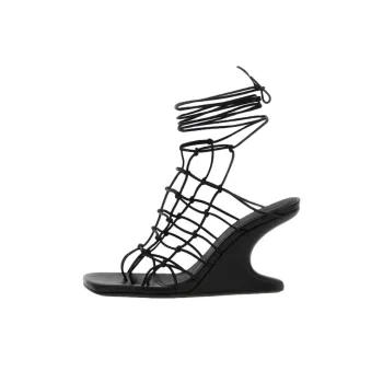 RICK OWENS/RO This Web Cantilever One Strap Sandals 8cm Women's Black