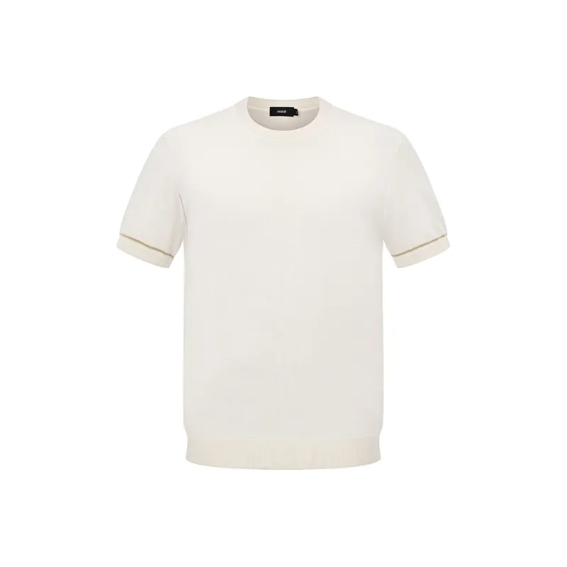 RARE Short Sleeved Sweater Pullover Knitwear Men's White-0