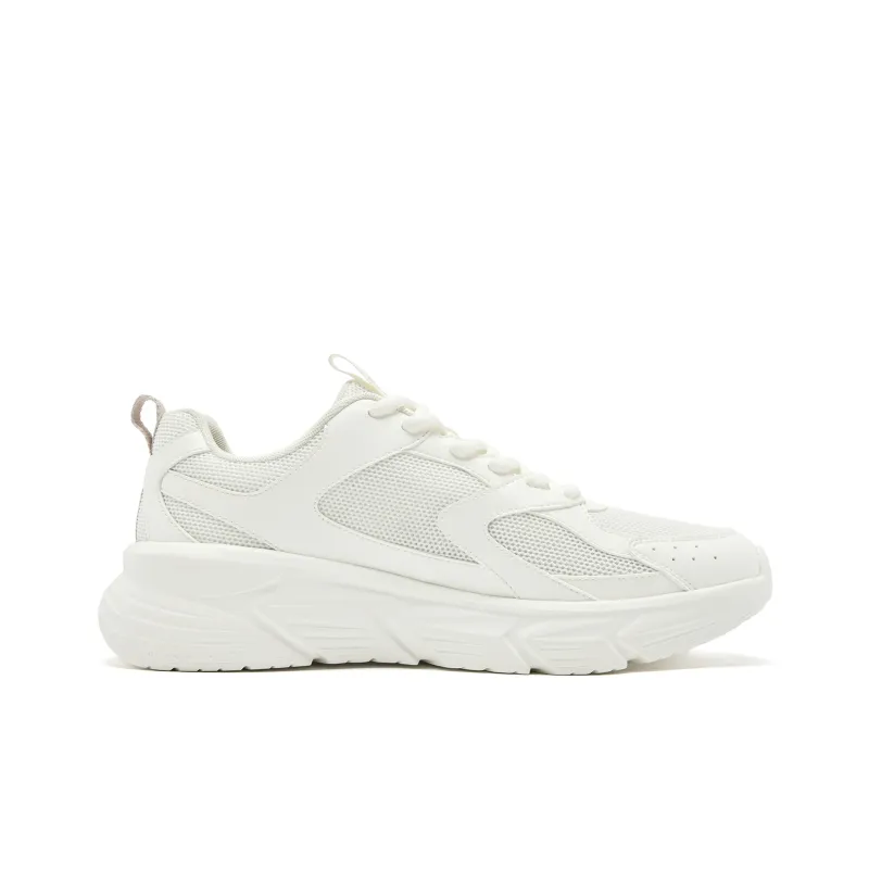 QIAODAN Shock Absorbers With Slip Resistant And Abrasion Resistant Properties Low Top Casual Running Shoes Men's White-1