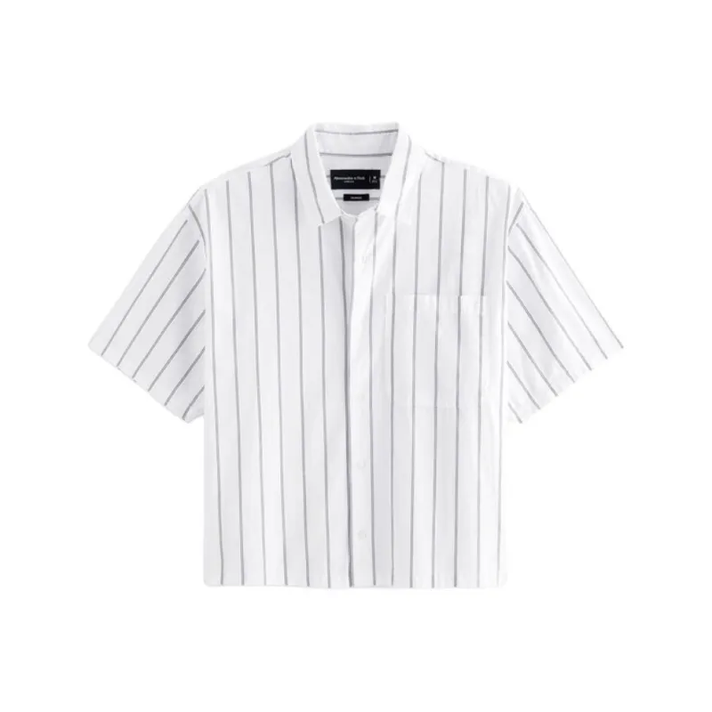 Abercrombie＆Fitch Shirt Men's White Base Stripes-0