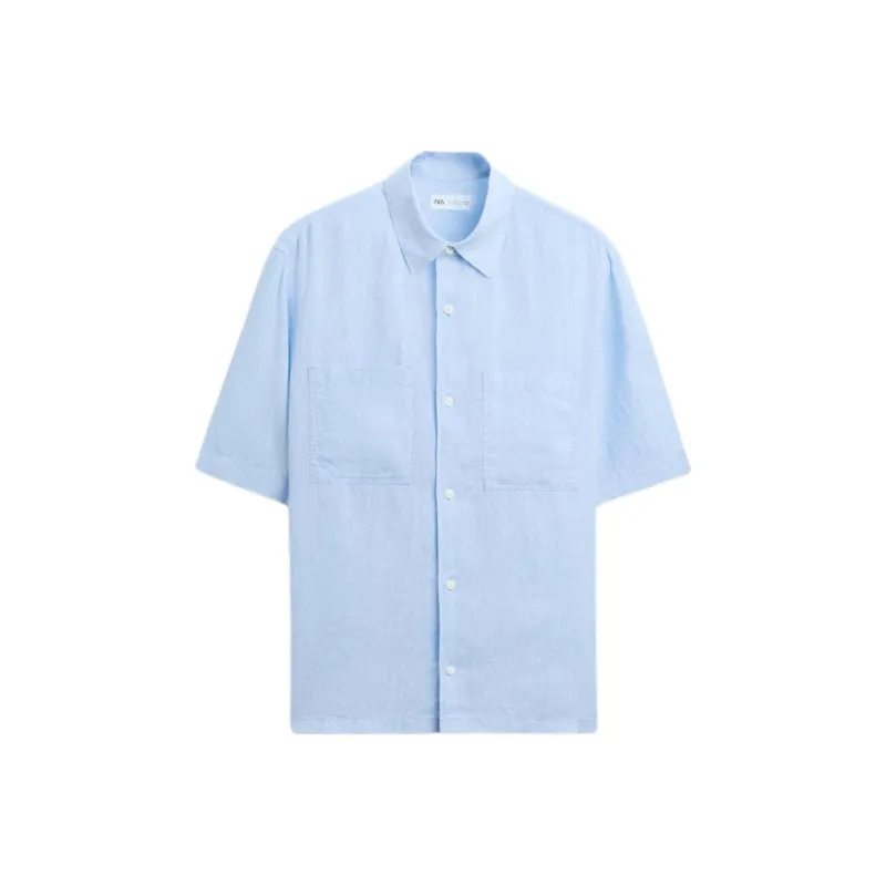 ZARA Shirts Men Sky Blue-0