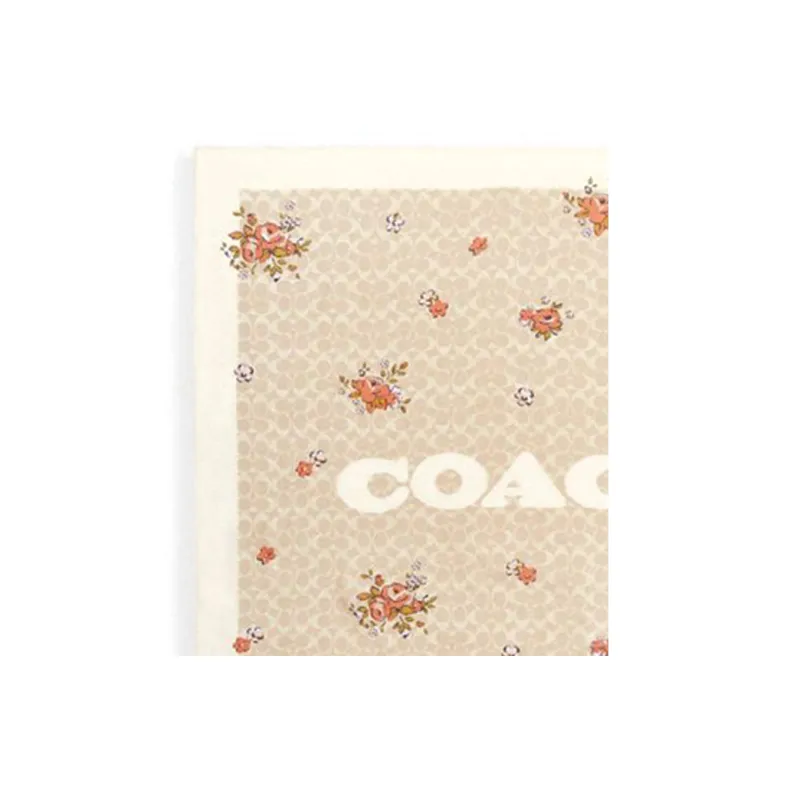 COACH Silk Scarves Women's Beige-2