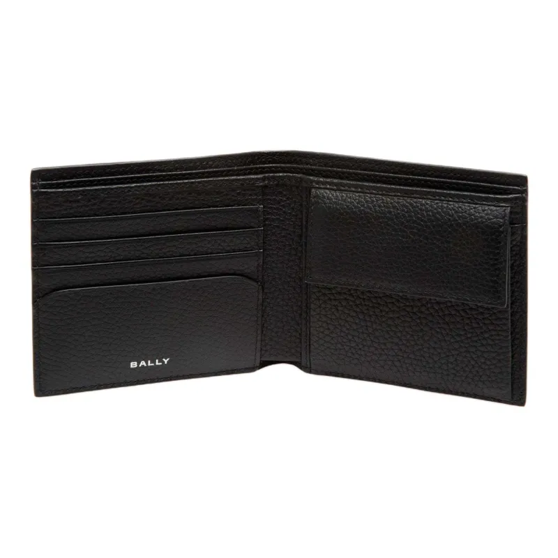 BALLY Grain Cow Leather Wallet Regular Men's Black-2