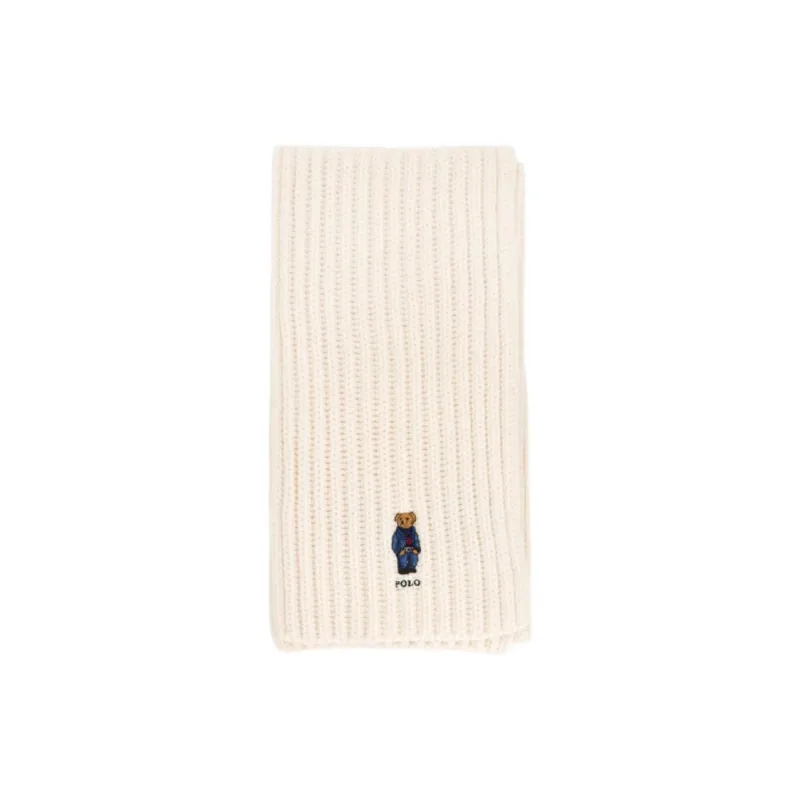 Polo Ralph Lauren Wool, Nylon, Merino Wool Knit Scarves Men's Beige-0
