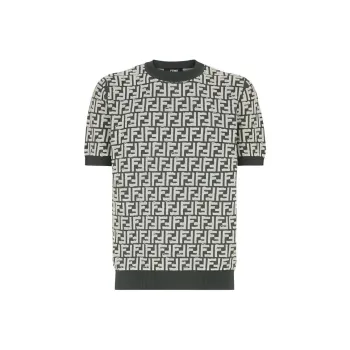 FENDI Ff Motif Fringed Effect Short Sleeved Jumper