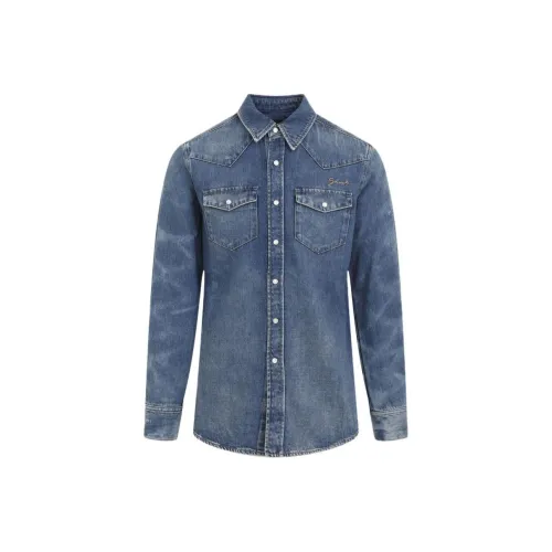 Givenchy Logo Embroidered Buttoned Denim Shirt
