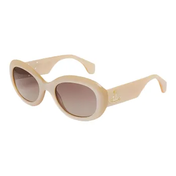 Vivienne Westwood Crystal Oval Sunglasses Women's Beige
