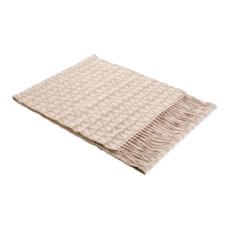 Valentino Wool, Cashmere Knit Scarves Women's Beige-2