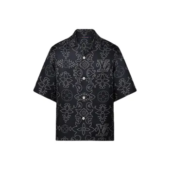 LOUIS VUITTON Printed Short Sleeved Silk Shirt