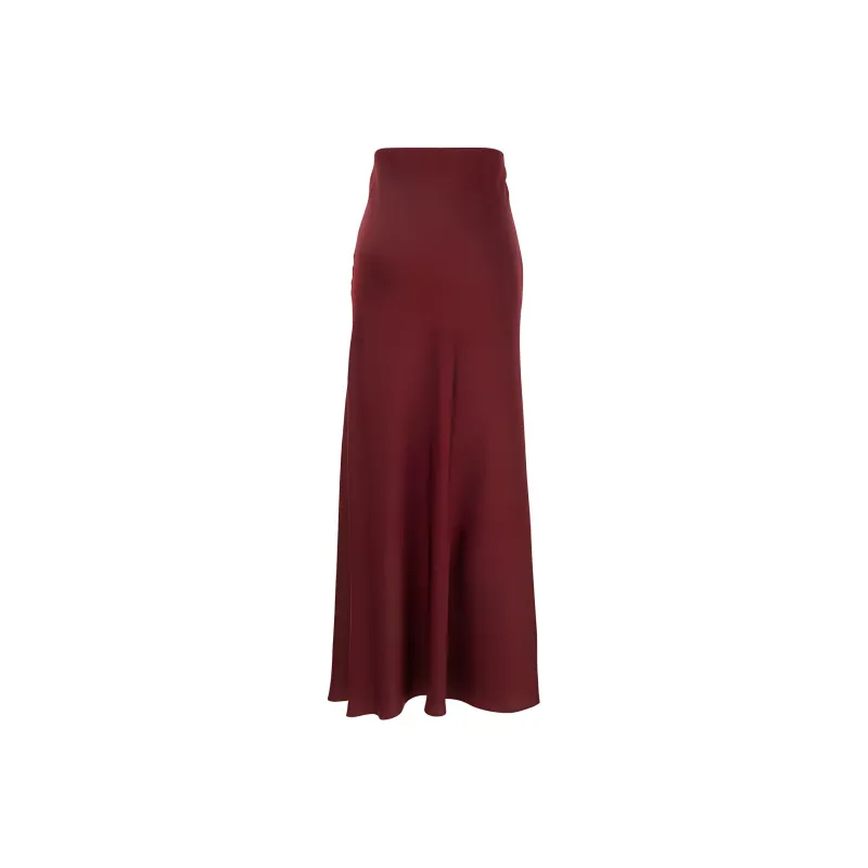 BE PLAIN Casual Long Skirt Women's Burgundy-1