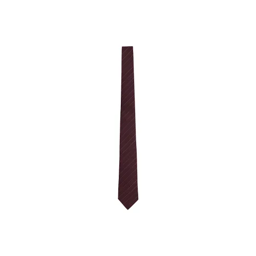 SAINT LAURENT Striped Logo Patch Tie