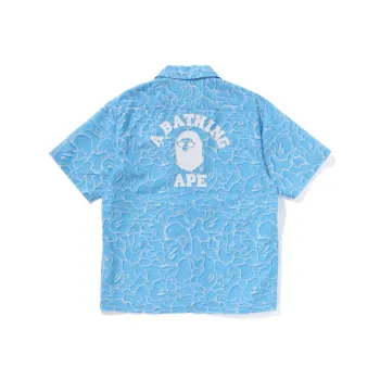 A BATHING APE Abc Sea Surface Camo Open Collar Shirt