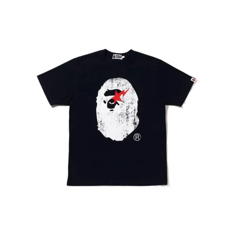 Bape Ape Head Bapesta Indigo Tee-0