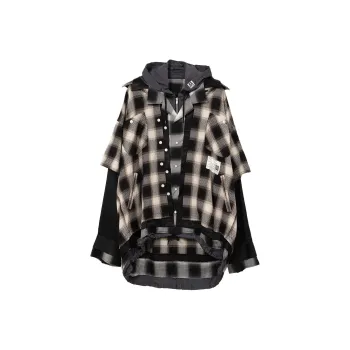 Maison Mihara Yasuhiro Plaid Drawstring Shirt