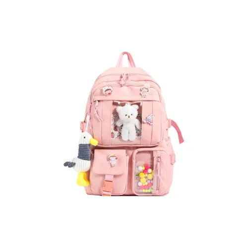 URBAN FOREST Fabric Backpack Unisex Pink/Green/Ecru/Blue/Black