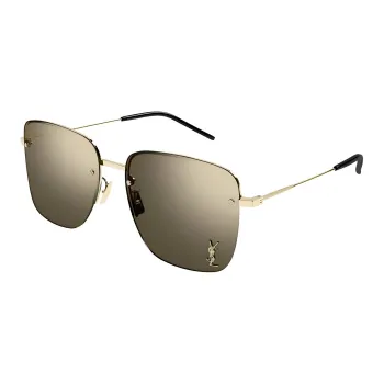 SAINT LAURENT Metal Square Sunglasses Women's Brown