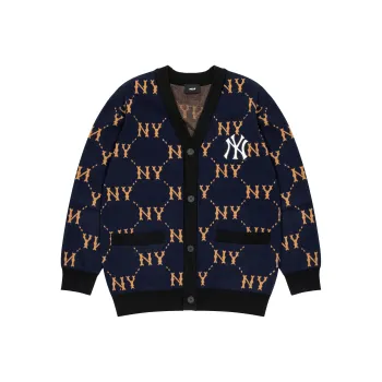 MLB Old Flower Sweaters Unisex Navy Blue
