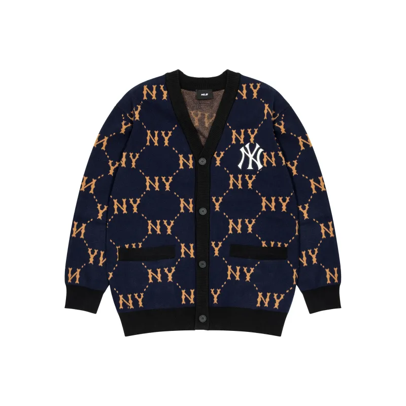 MLB Old Flower Sweaters Unisex Navy Blue-0