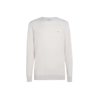 CALVIN KLEIN Cotton Silk Jumper Sweater Men's Ecru