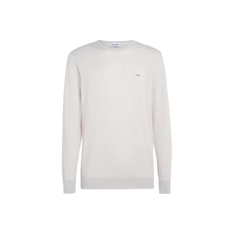 CALVIN KLEIN Cotton Silk Jumper Sweater Men's Ecru-0