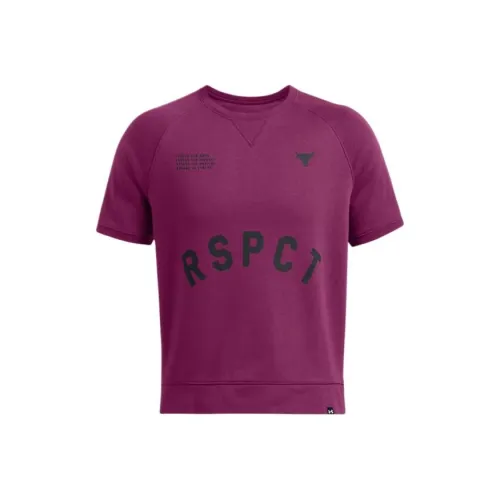 Under Armour ProjectRock Icon Fleece T Shirt Men's Rose Red