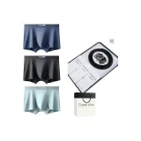 [995 Cow Leather Belt]120S Lenzing Modal[Black+Cyan+Royal Blue]3 Pack Gift Box Set