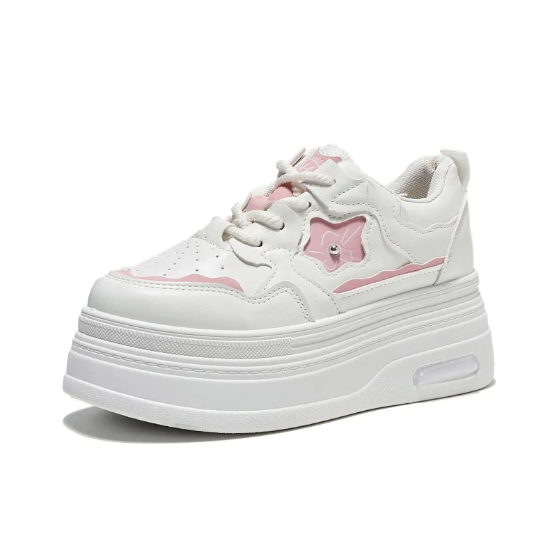 Little Red Man White Sneakers Height Increasing Balance Support Lightweight Low Top Casual Shoes Women's-13