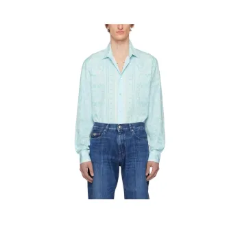 VERSACE Shirts Men Light Blue