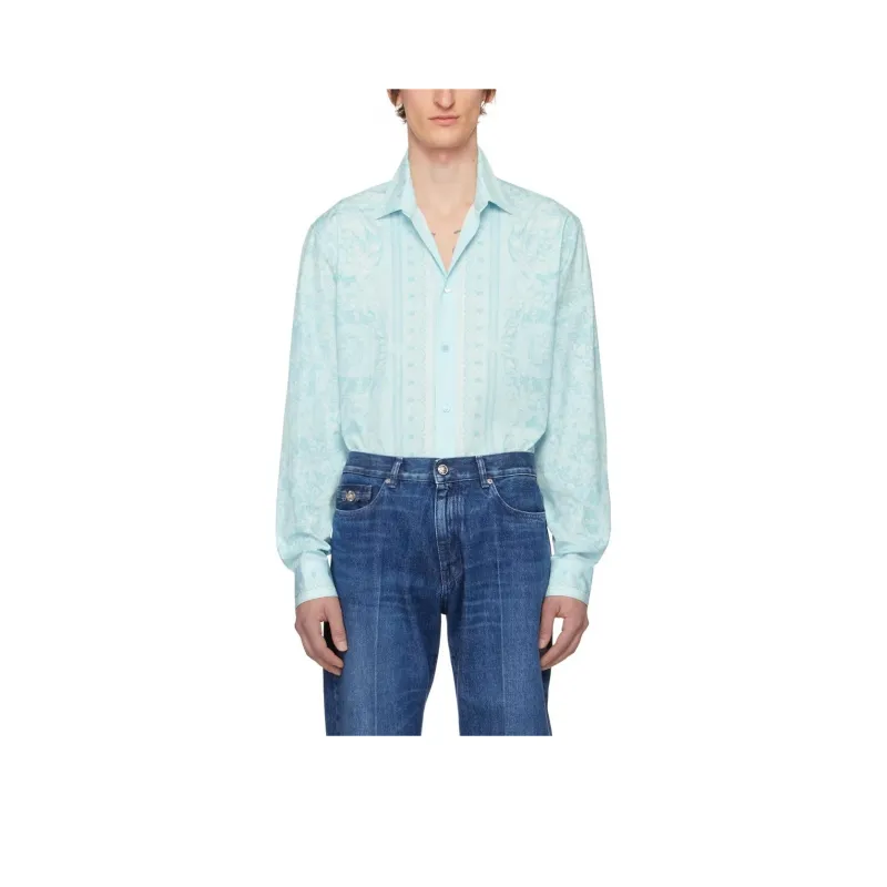 VERSACE Shirts Men Light Blue-0