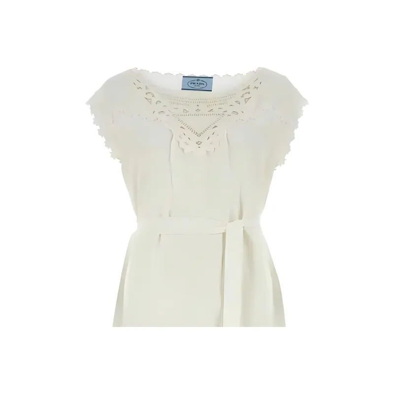 PRADA Sleeveless Dress Women's White-2