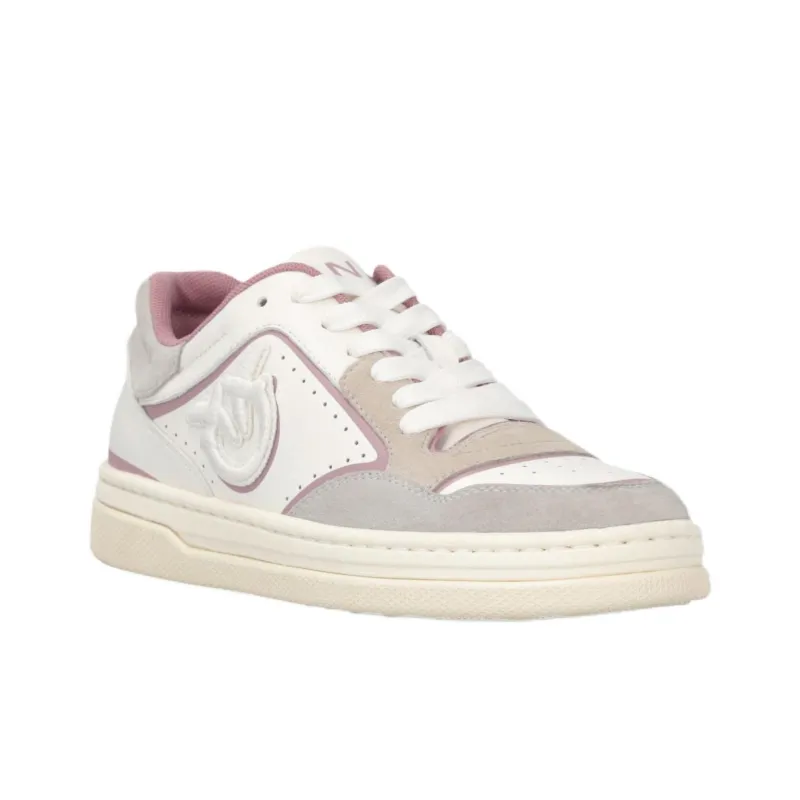 PINKO Low Top Skateboard Shoes Women's White Pink-1