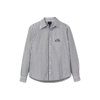 MARC JACOBS The Striped Logo Embroidered Shirt