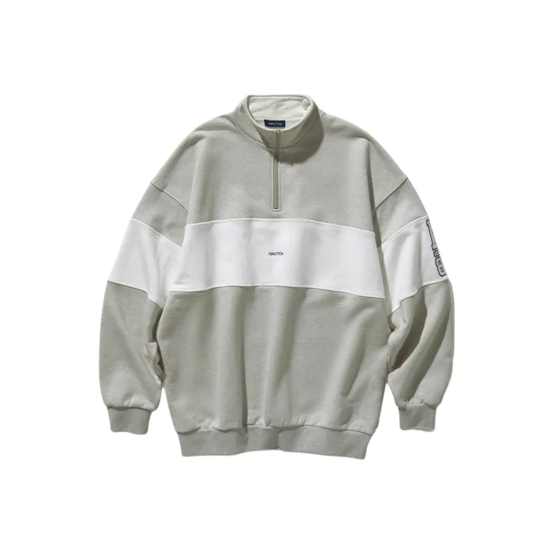 Nautica White Sail Semi Open Front Long Sleeve Sweatshirt Unisex-2