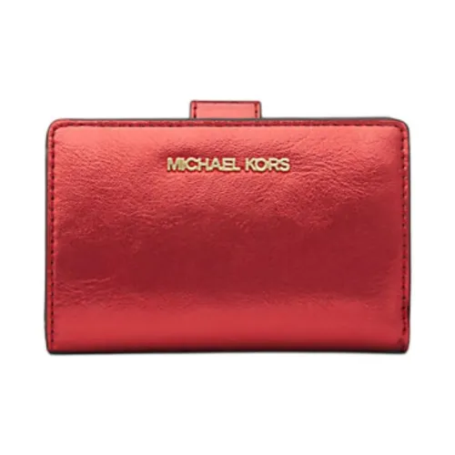 MICHAEL KORS Patent Leather Wallet Medium Size Women's Total Crimson Color
