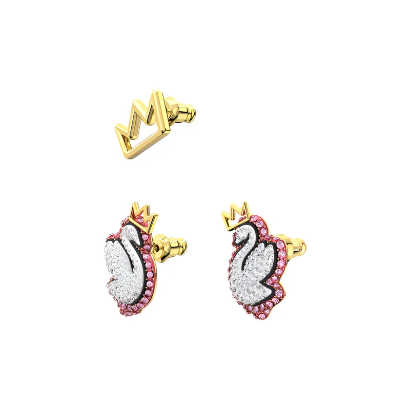 Swarovski Swan Stud Earrings Women's-2