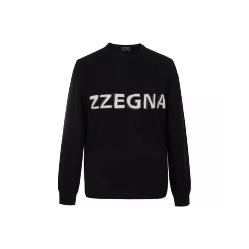 Zzegna 블랙 남성 캐시미어 스웨터