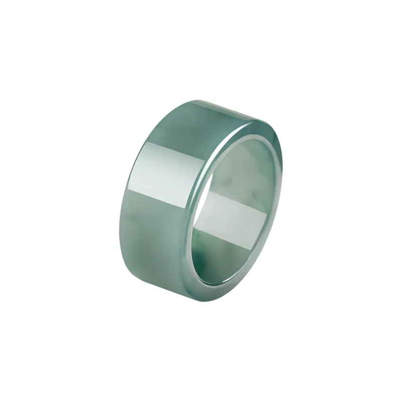 MY WORLD BEGINS AND ENDS WITH YOU Bean Type Jadeite Rings Unisex-0
