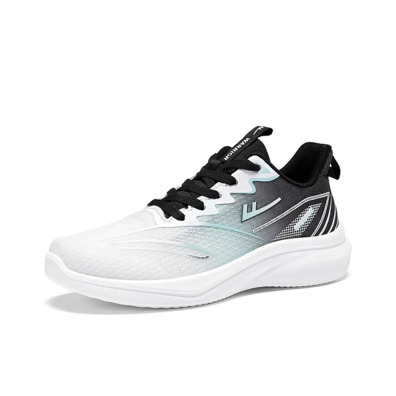 Warrior Cushioning Lightweight Low Top Running Shoes Men's White Green Black-1