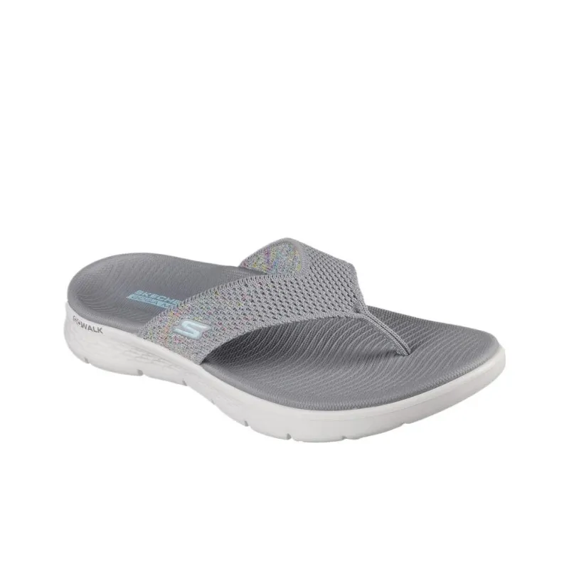 Skechers Go Walk Fle Slip Resistant Flip Flops Women's Gray-1