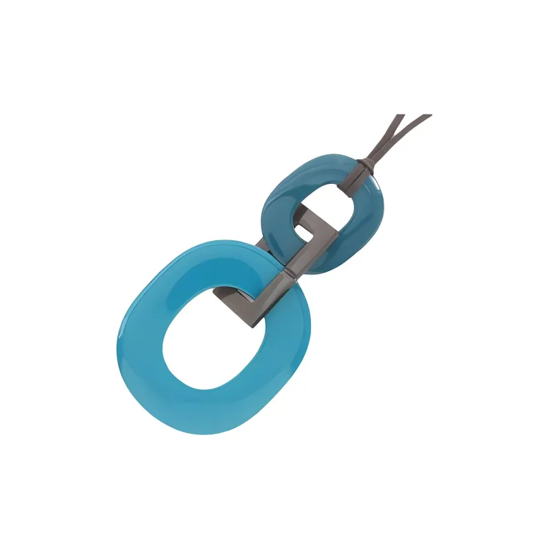 HERMES Buffalo Horn Necklaces Women's Blue-1