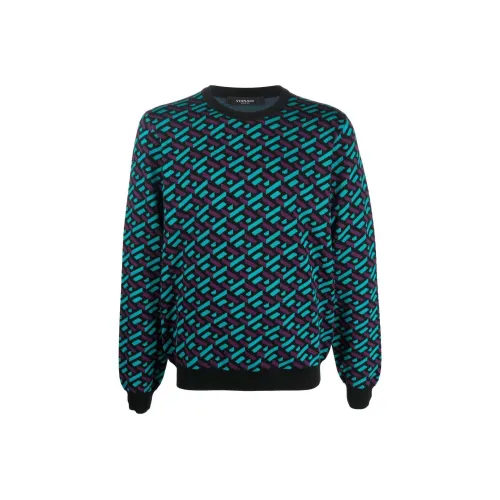 VERSACE La Greca Jacquard Wool Jumper